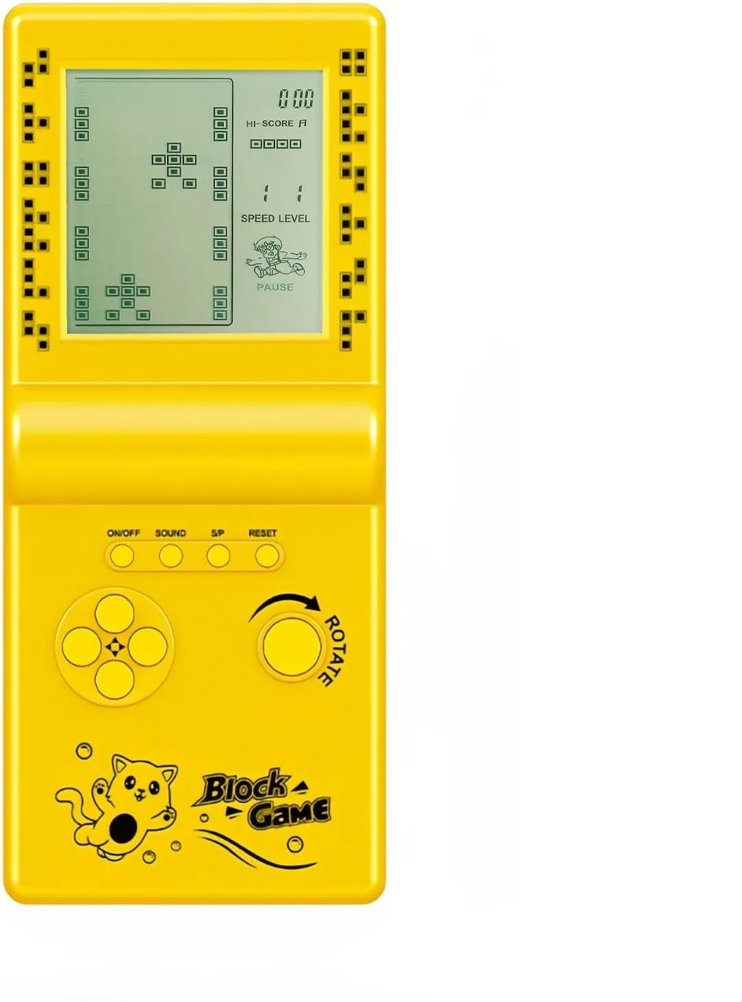 CZT Nostalgic Cube Game Console Big Screen Built-in Retro 999 in 4 Block Game Indoor/Outdoor Handheld Console Portable Electronic Brick Games Children/Students/Boyfriends
