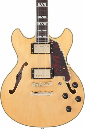 D'Angelico Deluxe Mini DC Semi-hollowbody Electric Guitar - Satin Honey