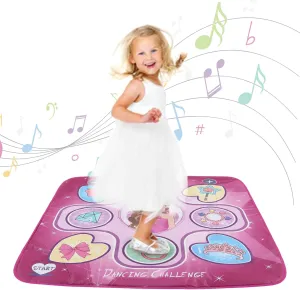 Dance Mat Toys for Girls Ages 3 to 10, Christmas Birthday Gifts, Portable Dance Mat for Girls, Fun Educational Toy Family Gatherings, Combine Fun and Exercise (Pink Purple)