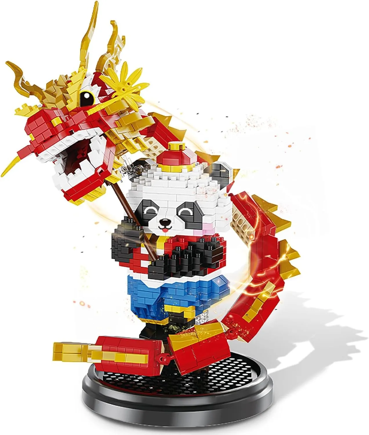 Dargon Dance Panda Building Blocks Set, 1168PCS Micro Mini Building Blocks, Panda Toys for Adults and Kids