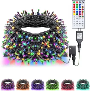 Dazzle Bright Color Changing Christmas Lights, 66ft 200 LED RGB String Lights with Remote & Timer, Fairy Lights for Indoor Outdoor Xmas Tree Party Wedding Christmas Decorations