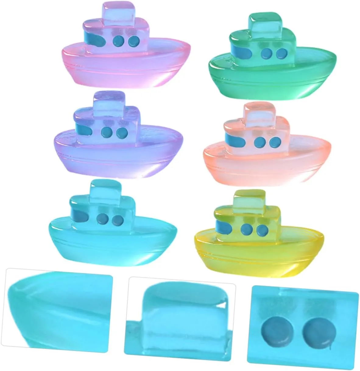 Decor 30 Pcs Resin Crafts Accessories Tiny Boat Ornaments Double Layer Miniature Landscaping Boat Supplies Suite Decorate Desktop Model Rural Crafts Miniature Boats