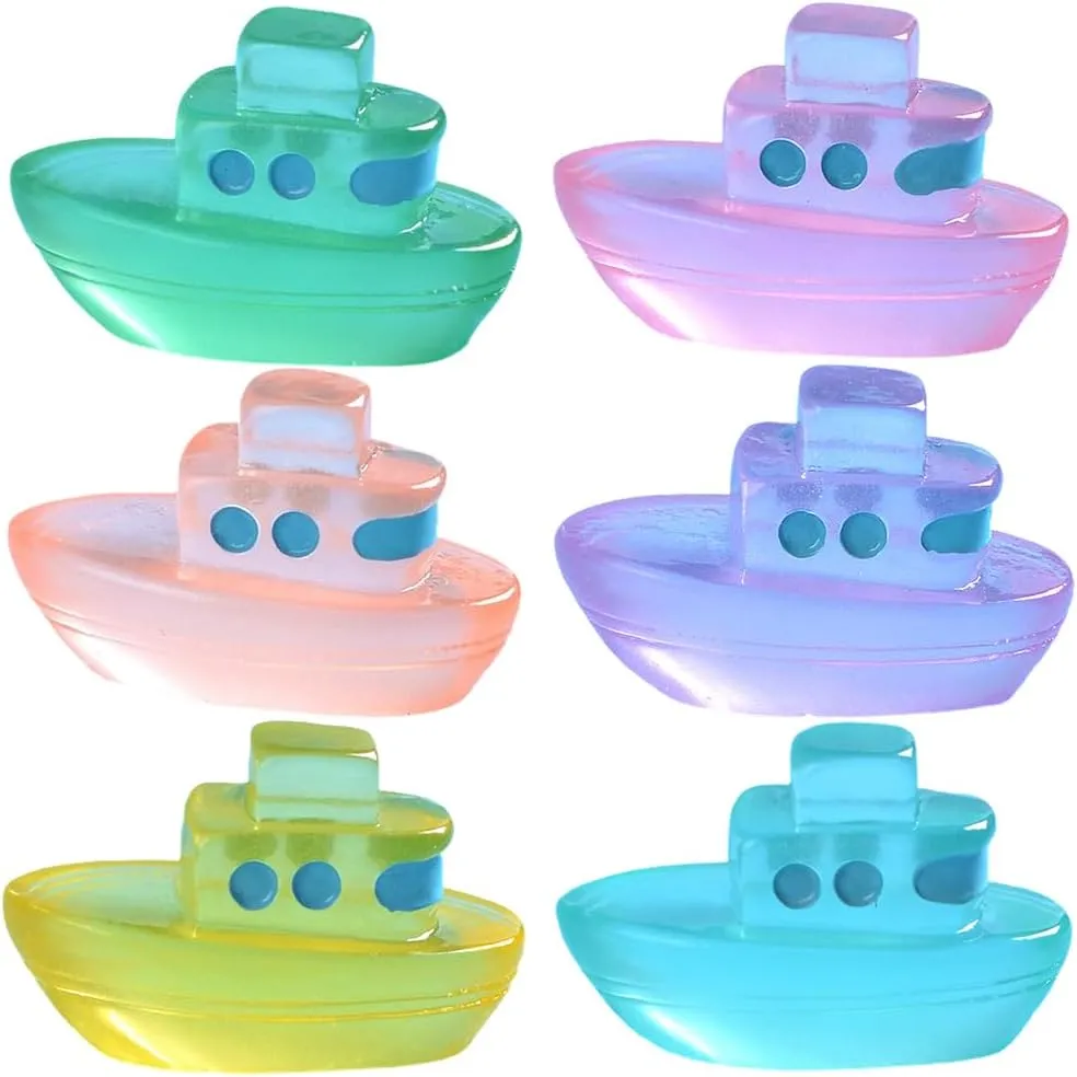 Decor 30 Pcs Resin Crafts Accessories Tiny Boat Ornaments Double Layer Miniature Landscaping Boat Supplies Suite Decorate Desktop Model Rural Crafts Miniature Boats
