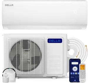 DELLA Econo Series 11000 BTU Mini Split Air Conditioner, Works with Alexa, 17 SEER2 Cools up to 550 Sq. Ft, Wifi Enabled AC & Heater Ductless Inverter System with Heat Pump, 16ft Installation Kit