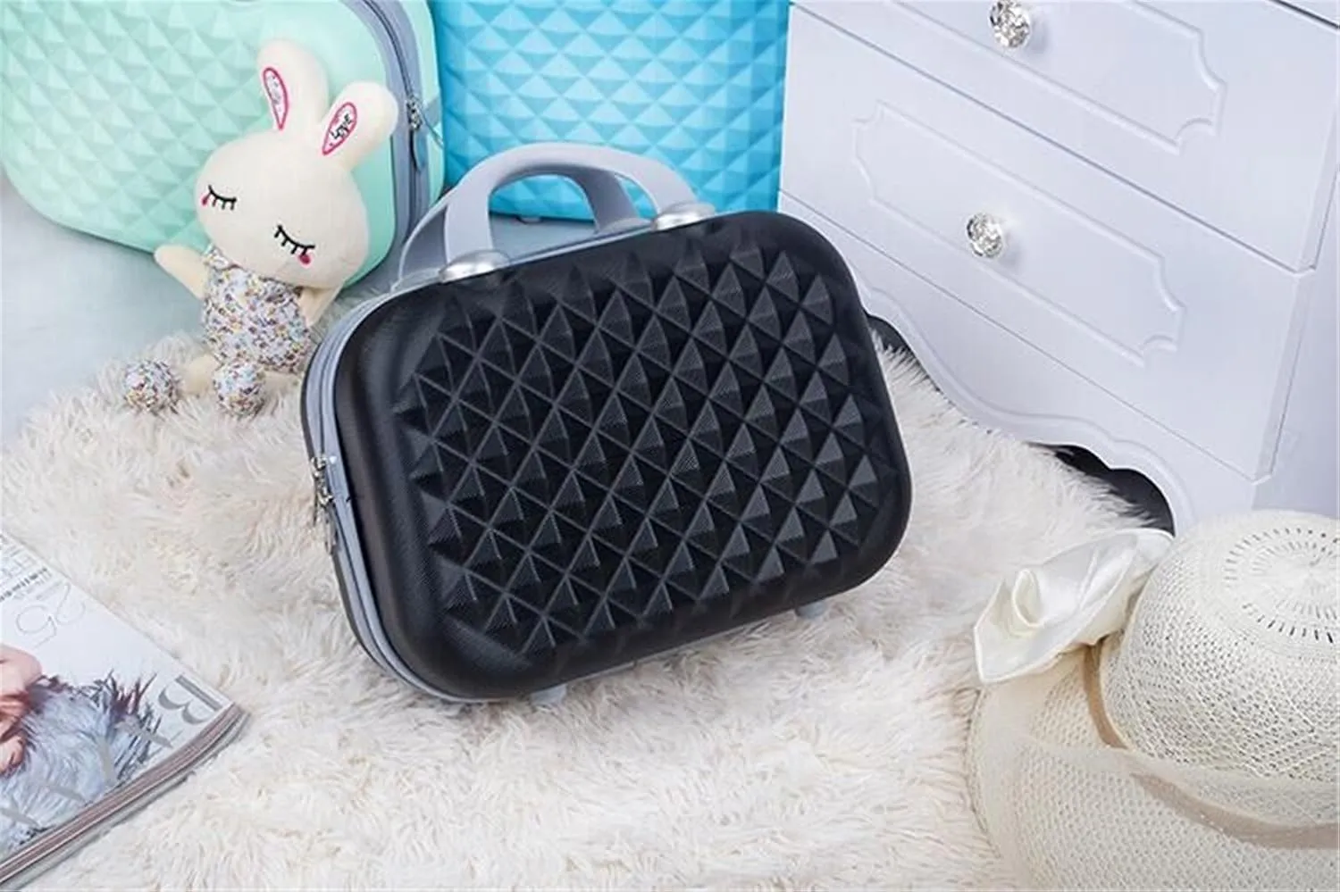 Diamond Surface Typ ABS Polychrome Mini Travel Luggage for Princess Girls Or Women Lady
