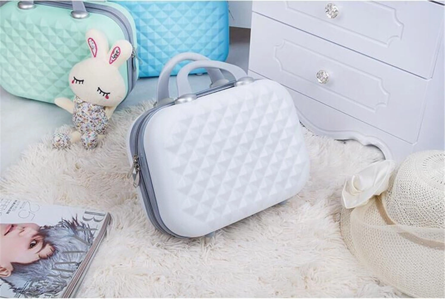 Diamond Surface Typ ABS Polychrome Mini Travel Luggage for Princess Girls Or Women Lady