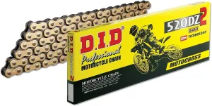 D.I.D 520DZ2X120RB 520 DZ2 Racing Chain - 120 links - Gold