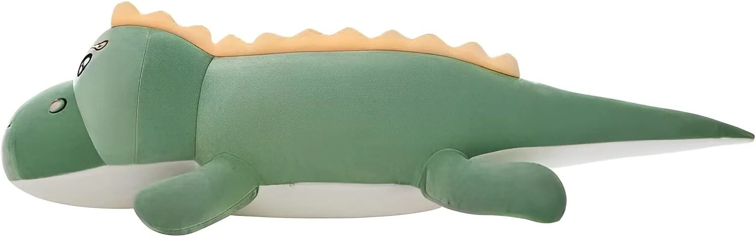 Dinosaur Plush Toy Pillow, Soft Lumbar Back Cushion Big Dinosaur Plushies Stuffed Toy Cute Pillows, Great Gift for Kids Birthday, Valentine (Green,39.3in)