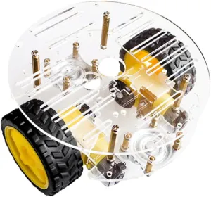 DIY Smart Car Kit Round Robot Chassis for Learning Easy to Install Obstacle Avoidance Compatible with Remote Control Vehicles for Beginners