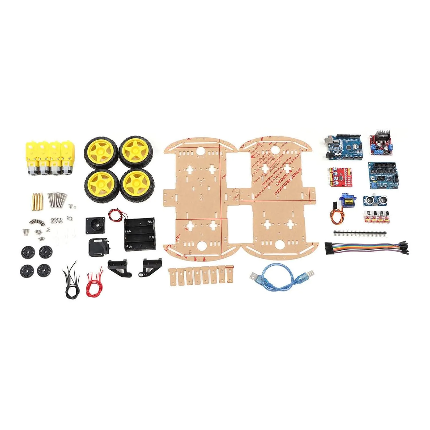 DIY Smart Robot Car Chassis Kit, Tracking Motor Robot Smart Car 4WD for Kids Teens DIY