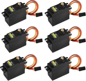 diymore [6-Pack] Servo MG996R Metal Gear Servo Torque Digital Servo Motor High Speed Torque Servo Motor for Smart RC Helicopter Car Boat Robot