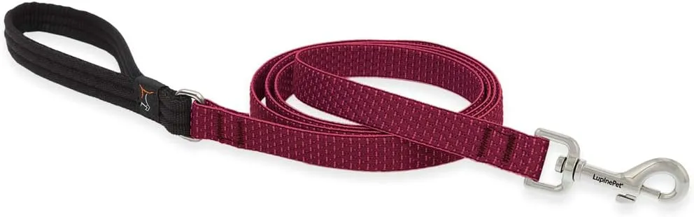 Dog Leash by Lupine ECO Collection 3/4" Wide Berry 4-Foot Long with Padded Handle
