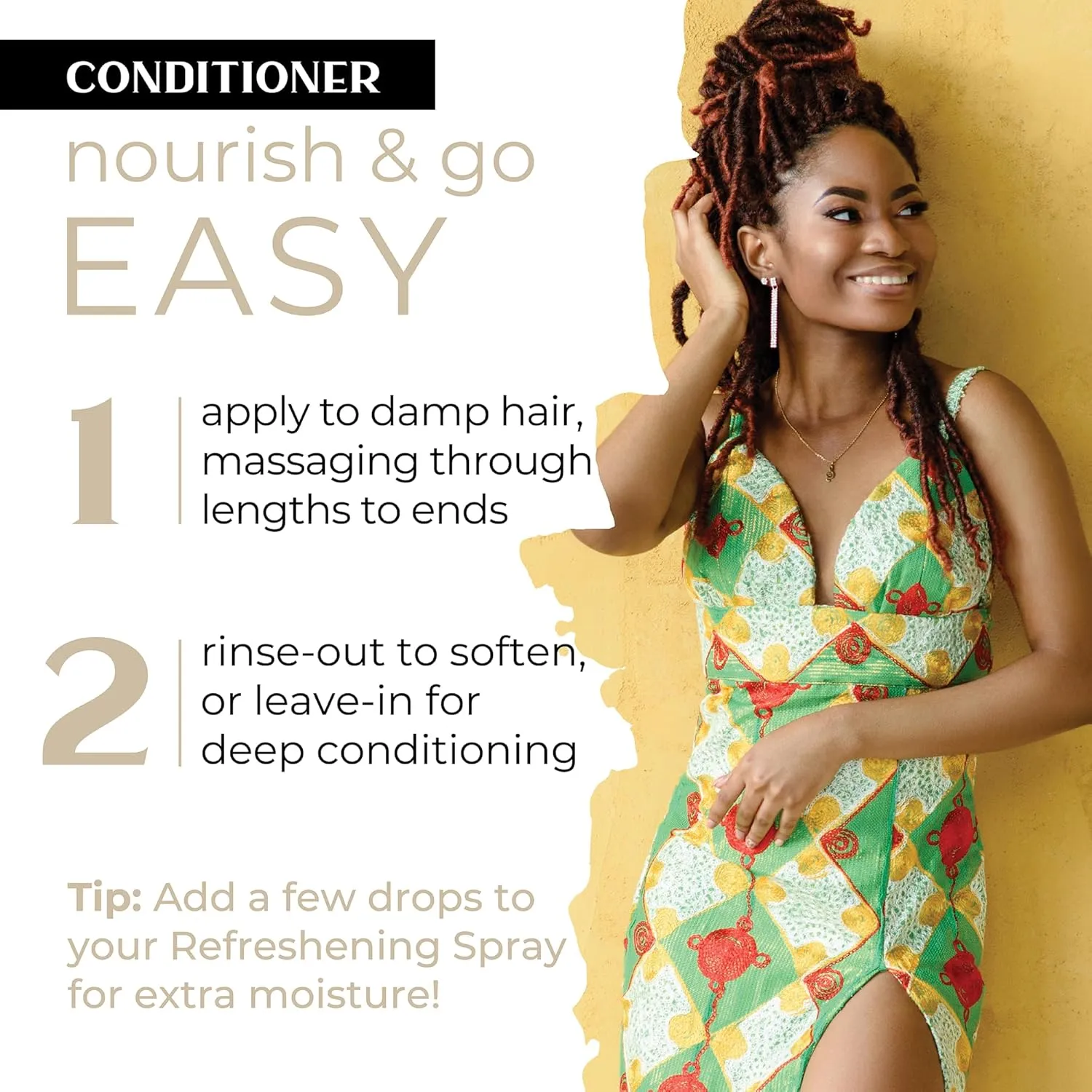 Dollylocks Conditioner – Dreadlock Moisturizer & Loc Conditioner for Dreads, Plant-Based, Residue Free & Vegan (Beach Bae Scent, 8oz)