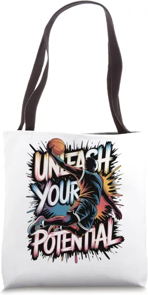 Drip Basketball | Unleash Your Potential Slam Dunk Colorful Tote Bag