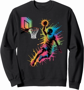 Drip Basketball Slam Dunk Colorful Hoops Art Graphic Only Sweatshirt