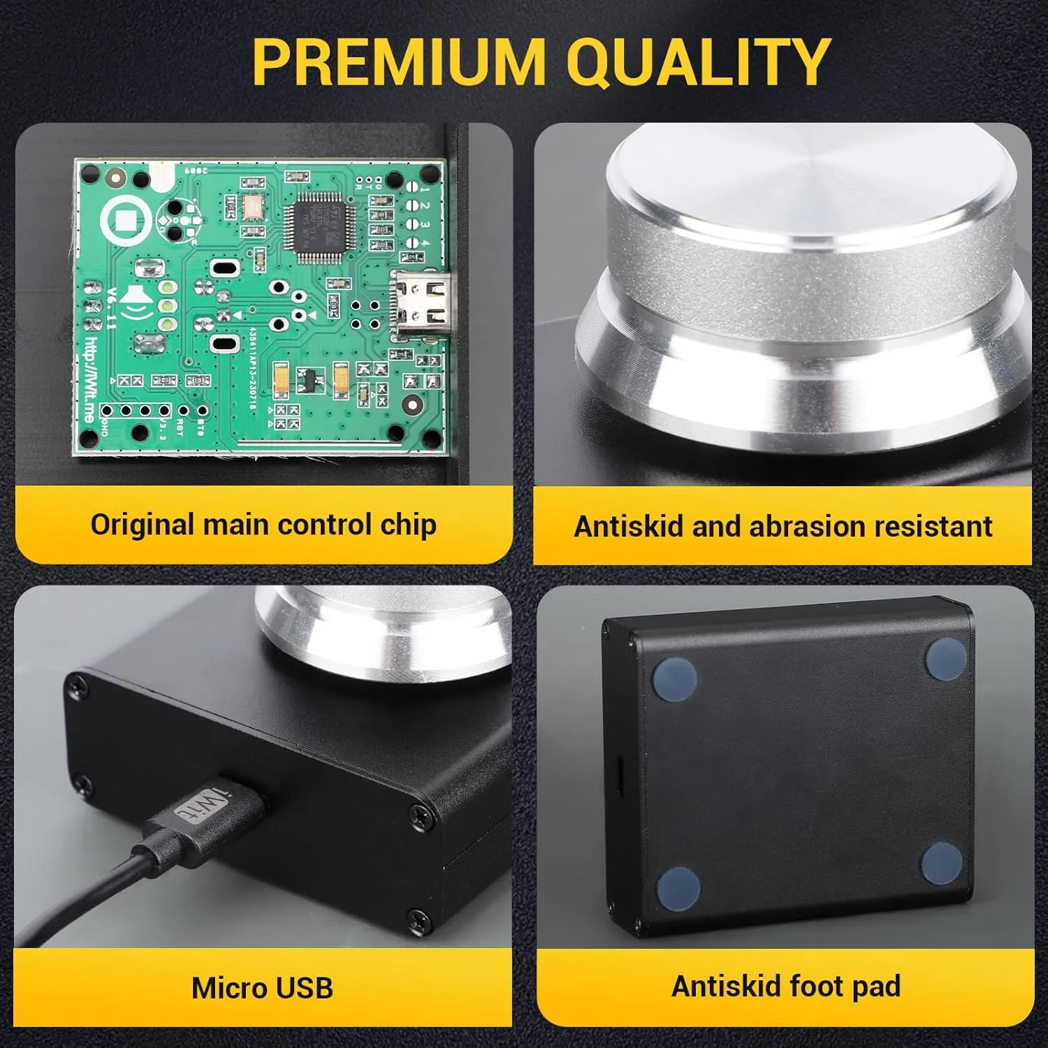 DROK USB Volume Control Knob - Computer Speaker External Volume Control with 1-Key Mute Function, Programmable, Compatible for PC/Mac/Android