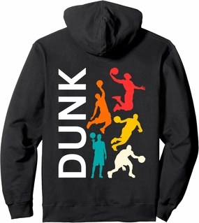 Dunk Basketball Player Dunking Basketball Net Hoop Slam Dunk Pullover Hoodie