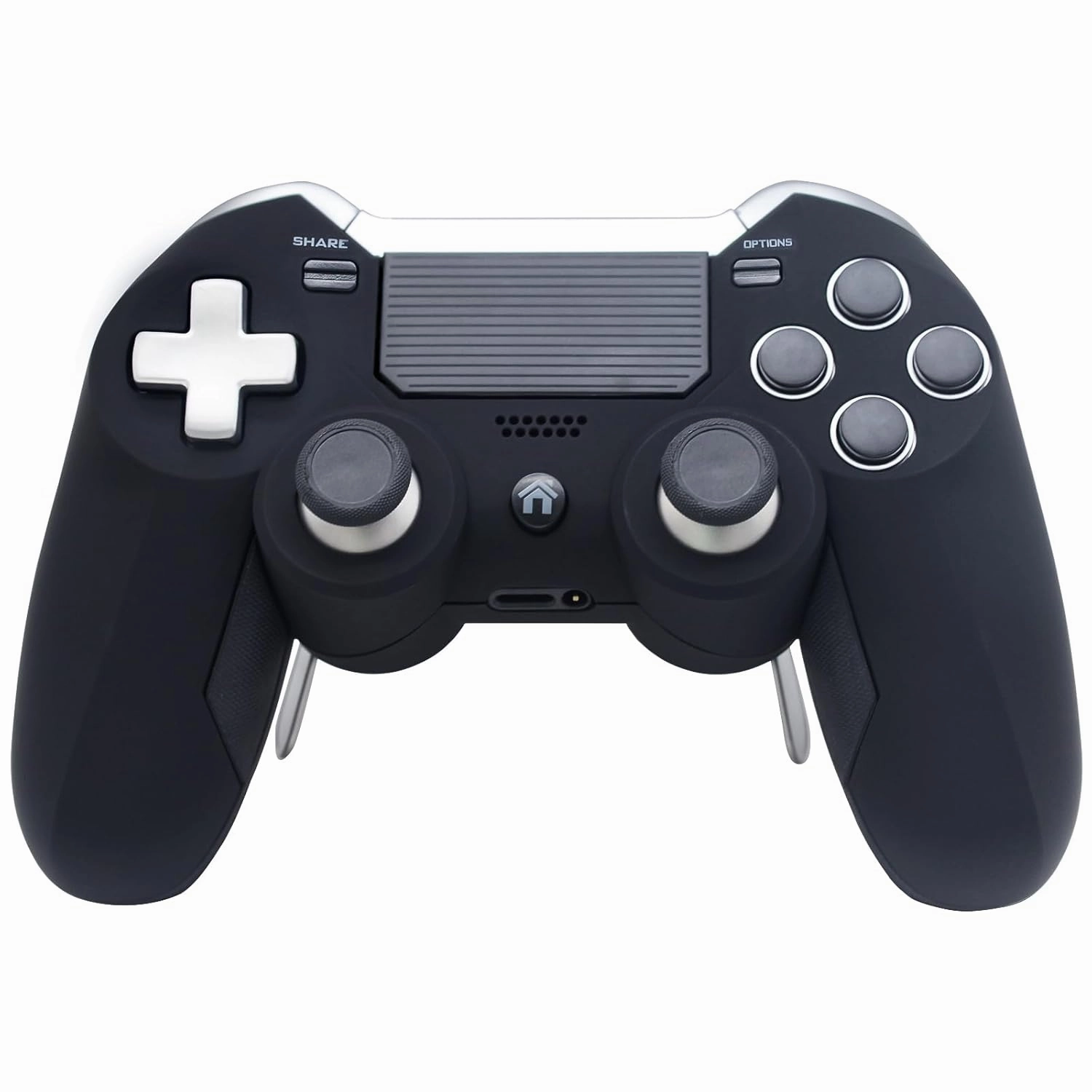 Eagolloar Modded Controller for PS4,Wireless Rapid Fire Scuf PS4 Elite Gaming Controller with Trigger Stops and Back Paddles for Remapping Buttons-Black