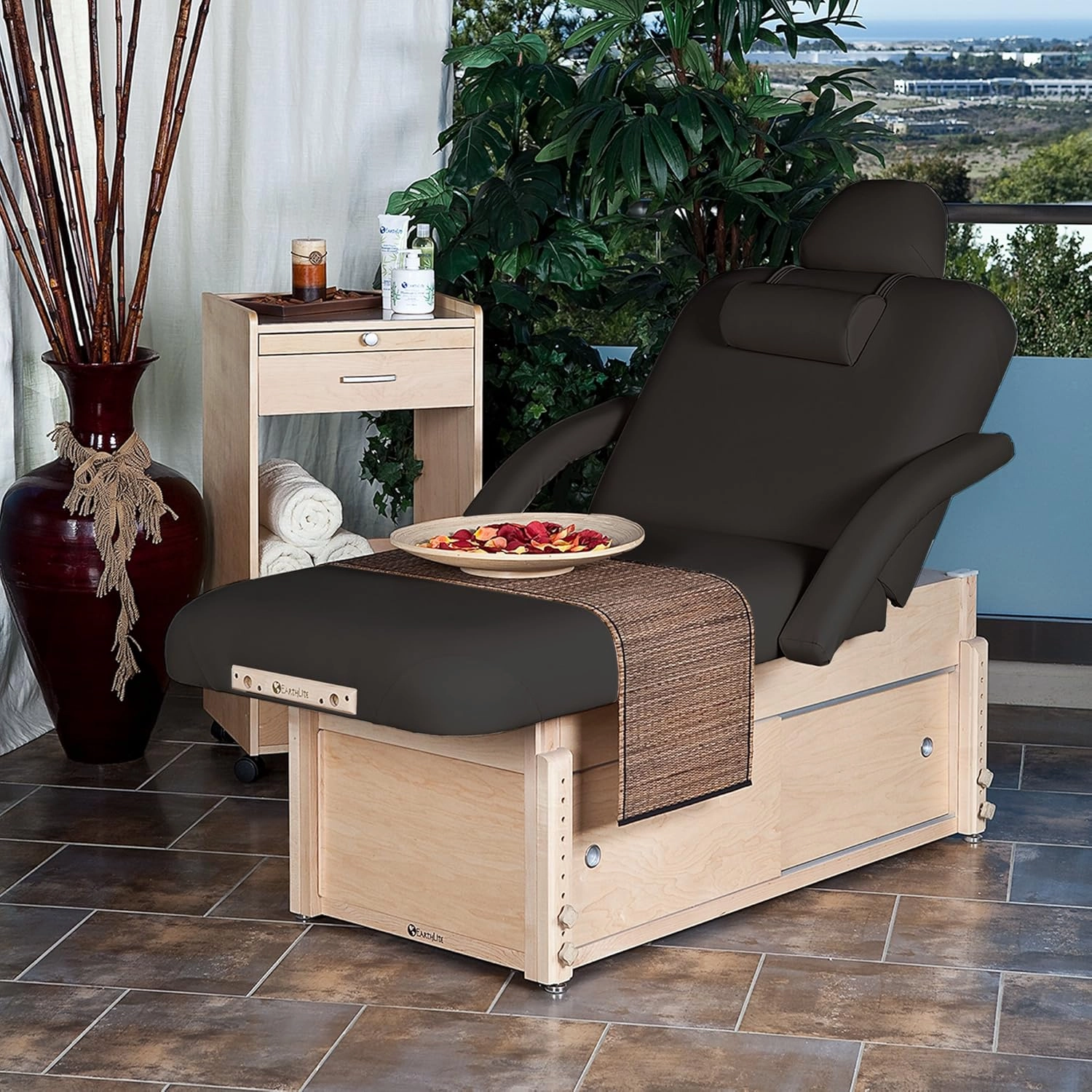 EARTHLITE Stationary Massage Table SEDONA - Solid Hard Maple, Options for 3 Bases, 3 Tops, 6 Colors, Adjustable Height (28-32"x73") - Made in the USA