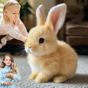 Easter My Realistic Bunny Toy,Interactive Realistic Bunny - Jumping,Twitching and Shaking Ears (Brown)