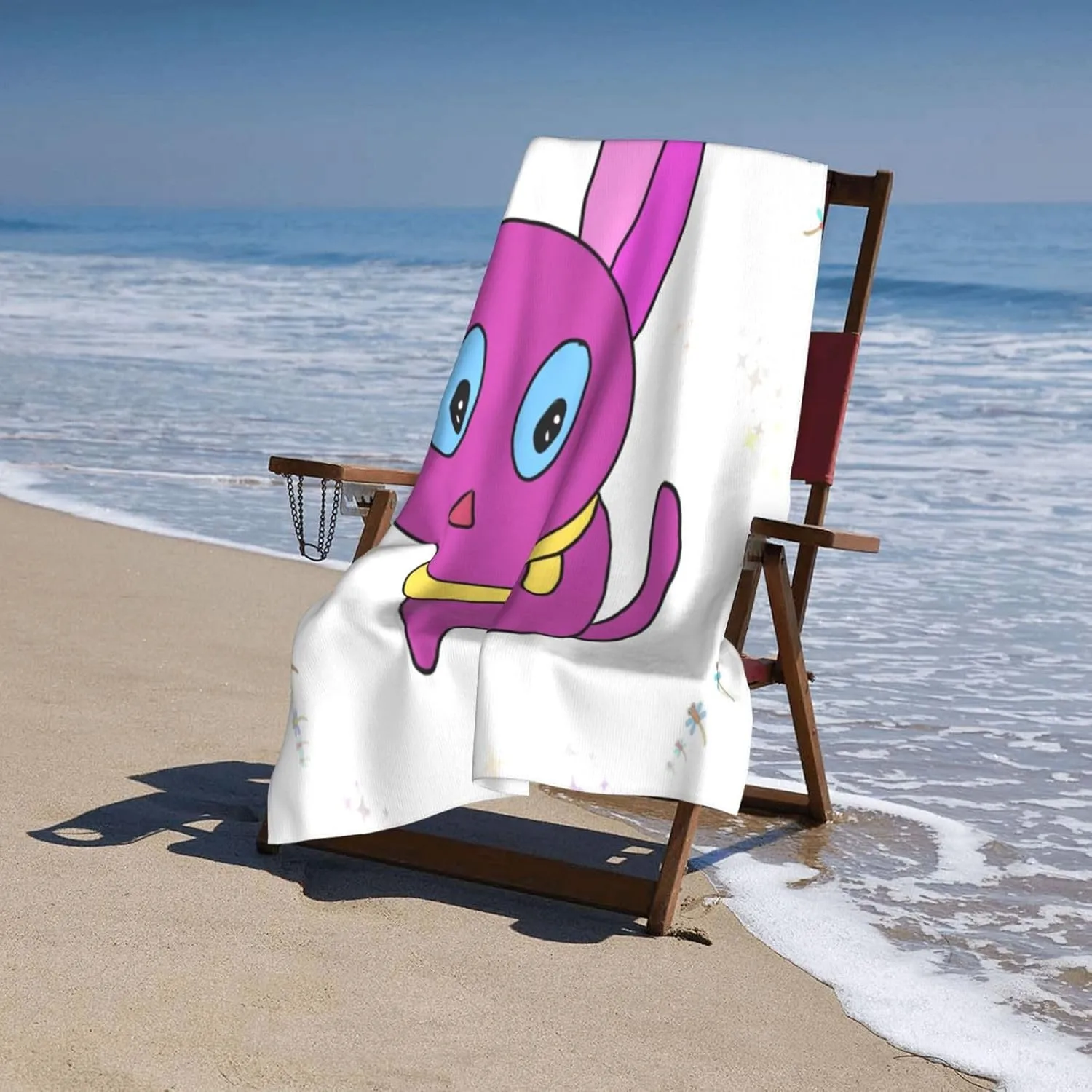EkcoS Surprised Cartoon Bunny Microfiber Absorbent Bath Towel,Soft and Absorbent, Towels for Bathroom, Gym, Hotel, and Spa (32x52inches)