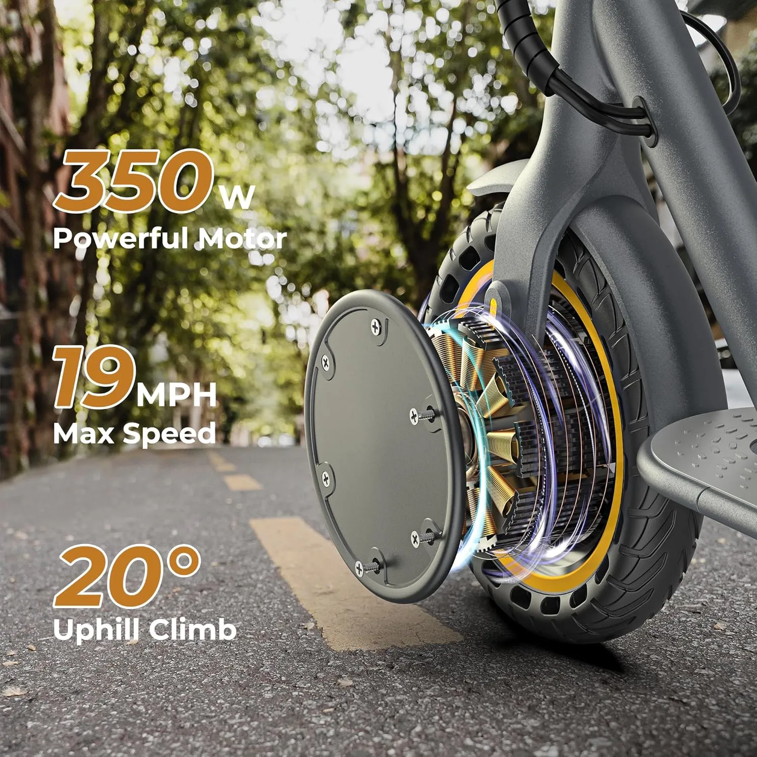 Electric Scooter, 20/22/27 Miles Long Range, 8.5"/10"/14" Tire, Powerful 350/500W Motor, Top Speed 19/22 MPH, Folding Escooter for Adults & Teens with Dual Braking