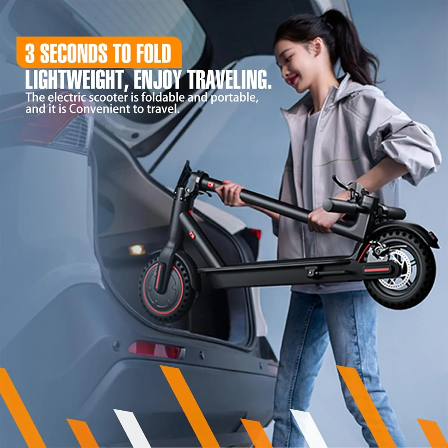 Electric Scooter, 22/23.6/25/30/34/37/62 Miles Long Range, Top Speed 19/22/28/34/60 MPH, 8.5"/10"/11"/14" Tires, Powerful 350/450/500/750/800/1200/6000W Motor, Folding Escooter for Adults & Teens