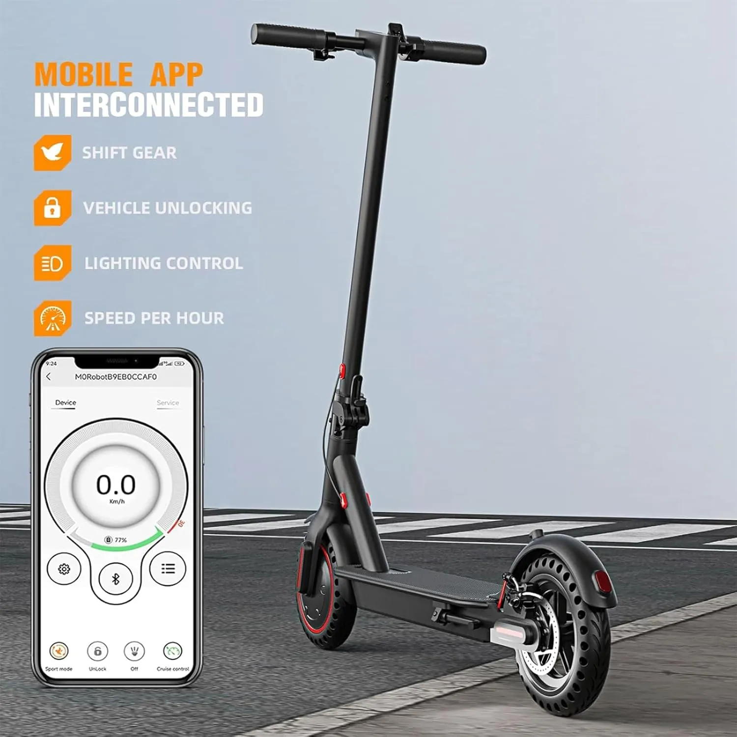 Electric Scooter, 22/23.6/25/30/34/37/62 Miles Long Range, Top Speed 19/22/28/34/60 MPH, 8.5"/10"/11"/14" Tires, Powerful 350/450/500/750/800/1200/6000W Motor, Folding Escooter for Adults & Teens