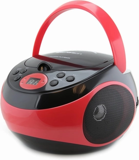 Emerson EPB-3000 Portable CD Player with AM/FM Radio, Programmable Memory, Dual Stereo Speakers, 3.5mm AUX Input, and Two-Way Power for Home or On-The-Go Entertainment – Ideal for Music Lovers