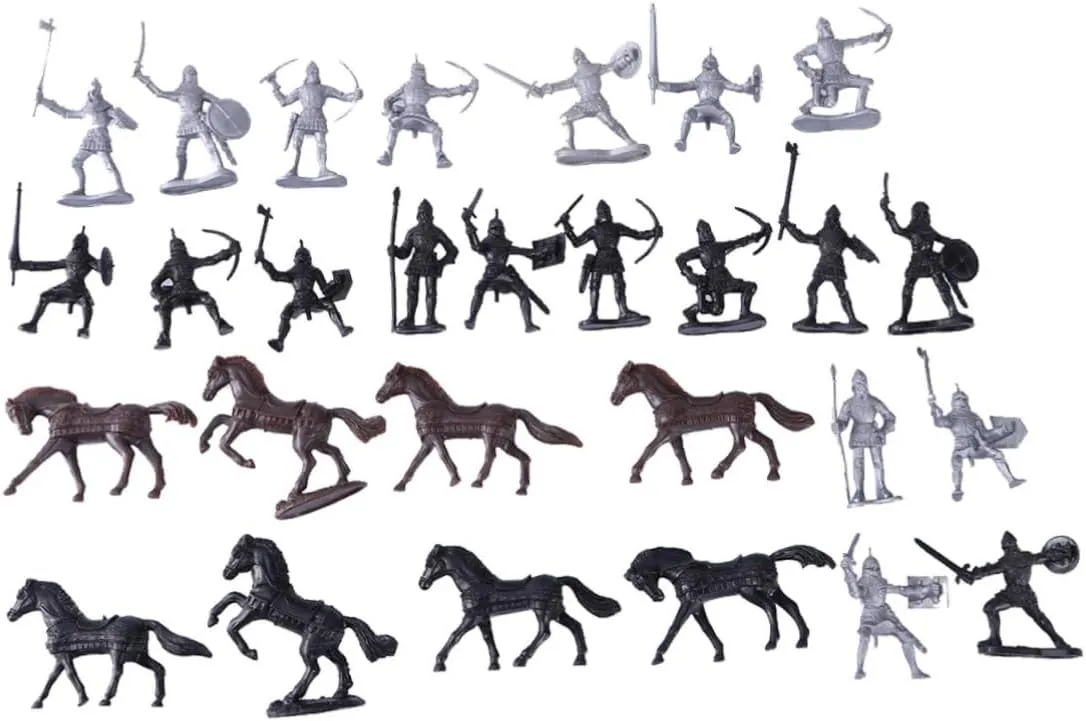 Enhance Boys and Girls Skills 28pcs Knight Toy Soldiers Set Mini Model Toys Collection