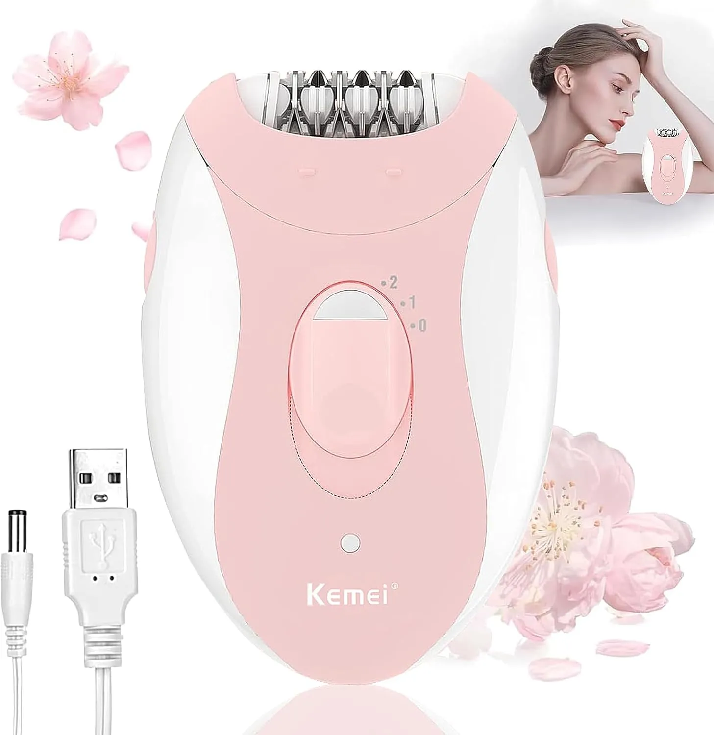 Epilator for Women, Epilators Hair Removal for Women Face with 2 Speeds, Glabrouse Skin Epilator Face Trimmer Device, Facial Hair Removal for Face Legs Arms Armpit Bikini