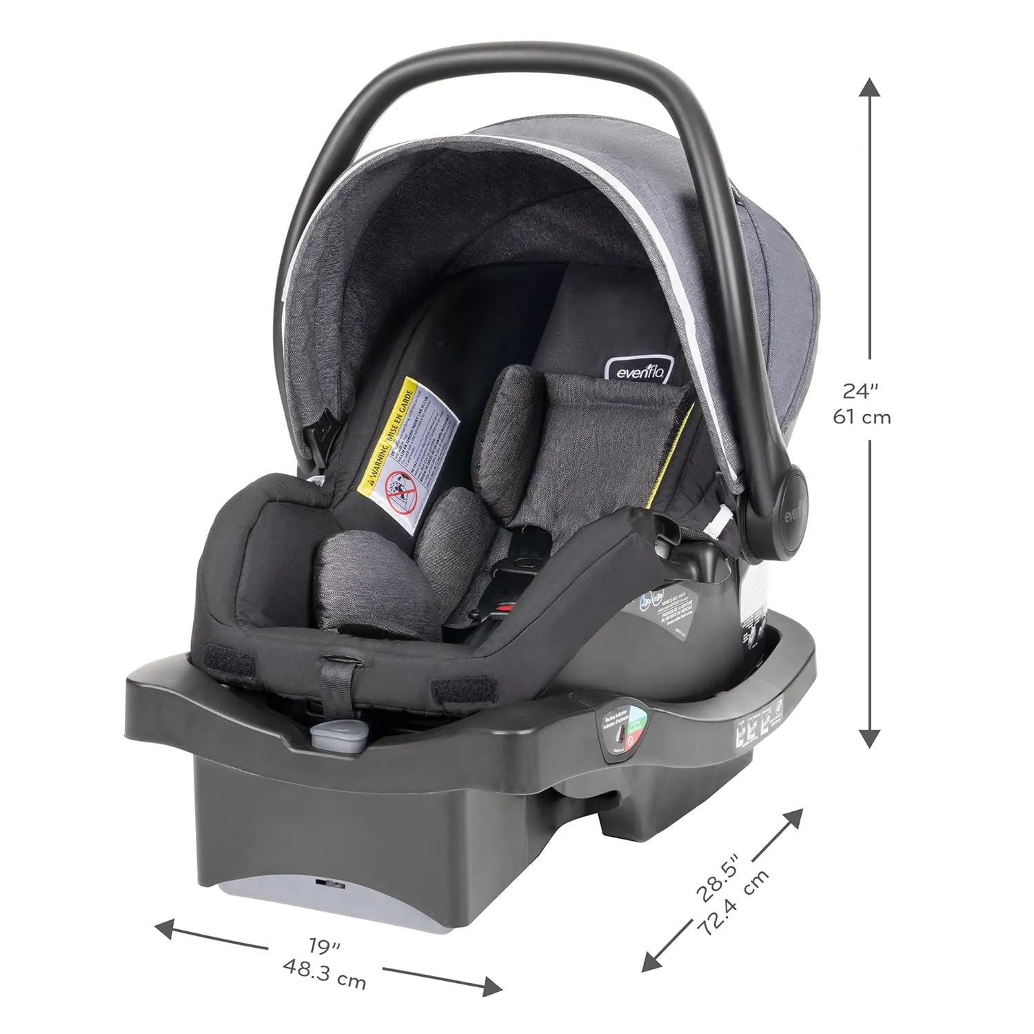 Evenflo Pivot Vizor Modular Reversible Stroller Travel System with LiteMax Infant Car Seat, Available in 6 Modes, Chasse Black
