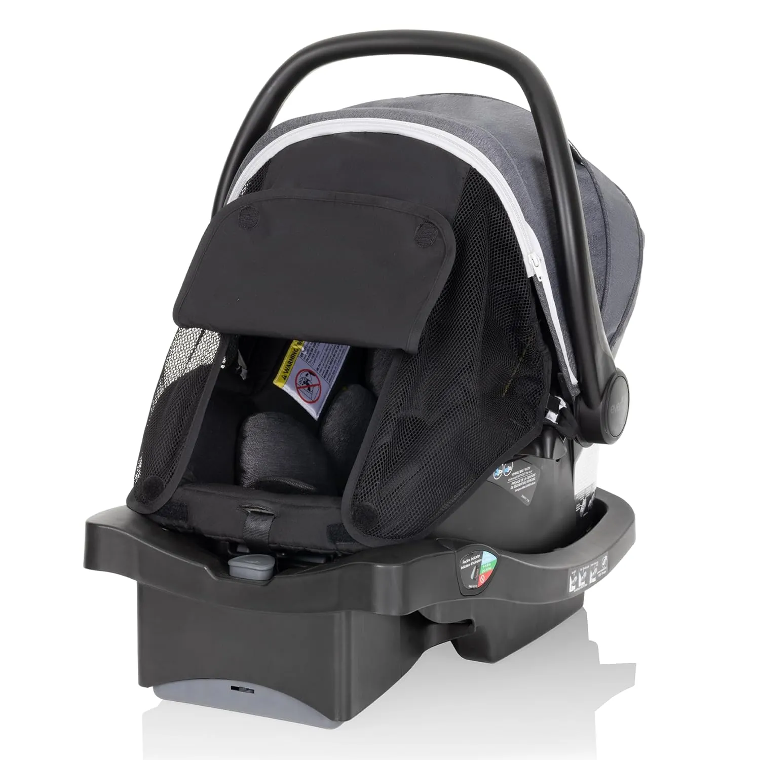Evenflo Pivot Vizor Modular Reversible Stroller Travel System with LiteMax Infant Car Seat, Available in 6 Modes, Chasse Black
