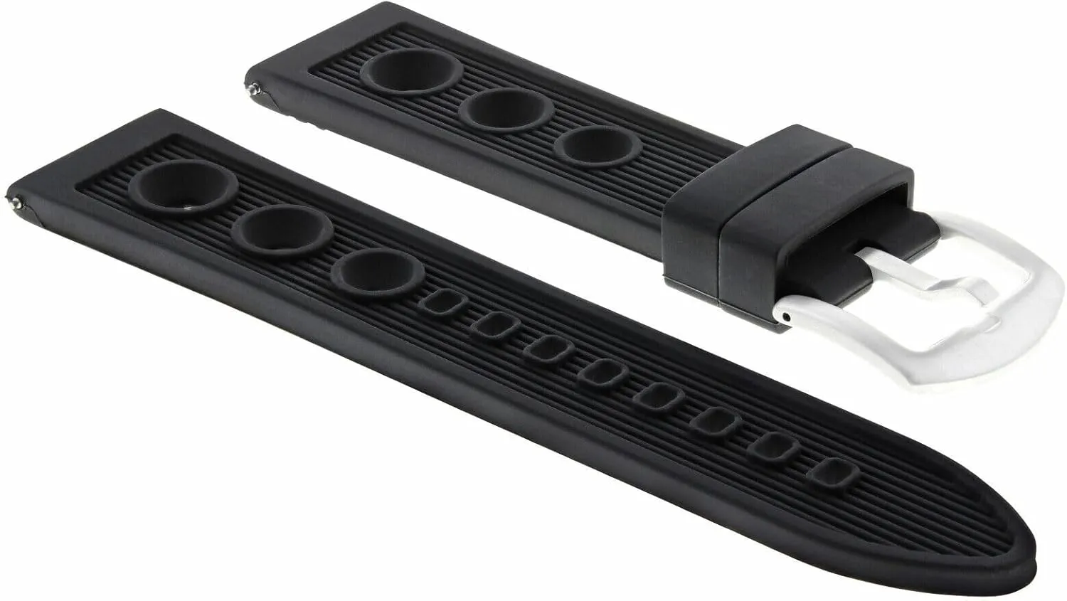 Ewatchparts 22mm Rubber Racing Diver Band Strap Compatible With Breitling Super Ocean II A17392 Black
