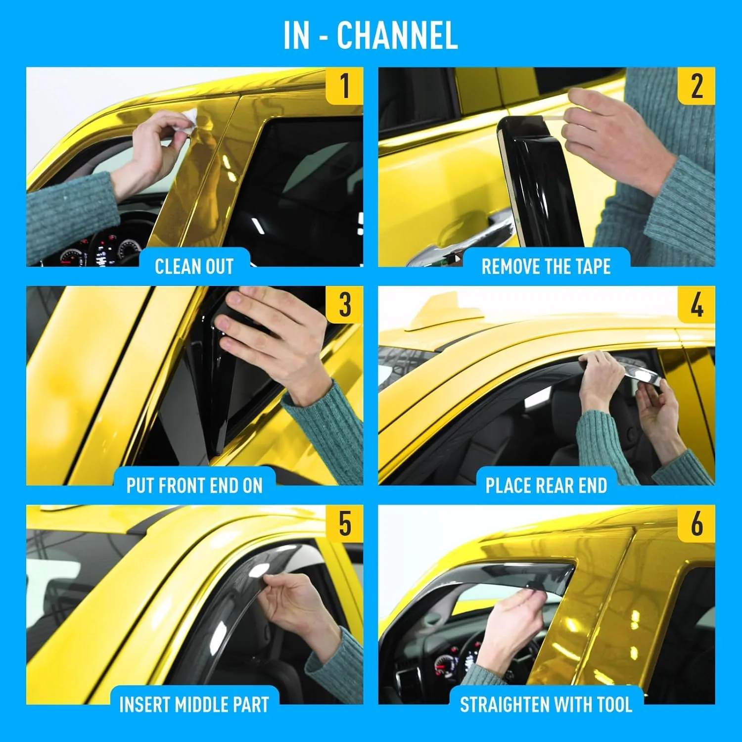 Extra Durable Window Deflectors in-Channel Window Visors Rain Guards Fit for Honda Ridgeline 2017-2025, Sun Visors, Wind Vent for Shades, Exterior Car Accessories - 4pcs. AG0725