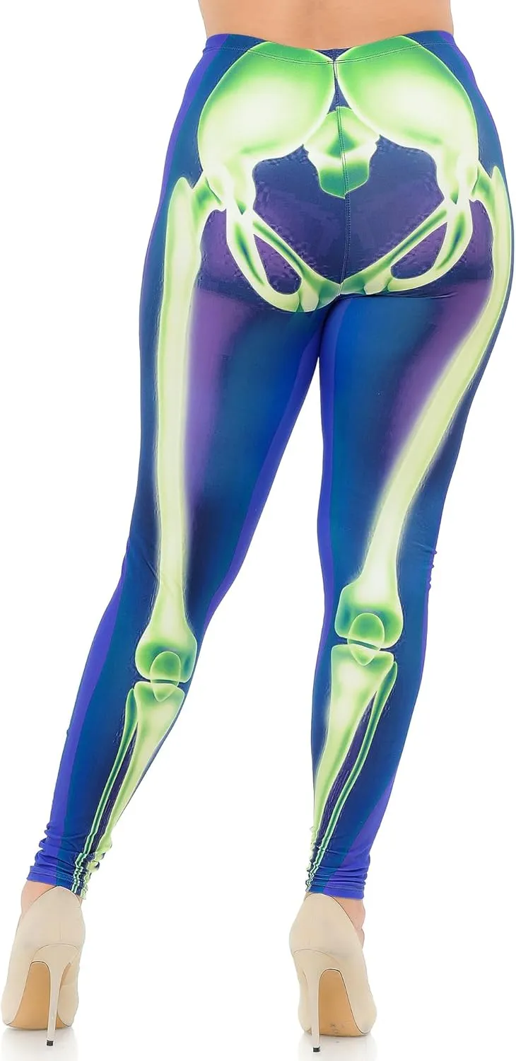 Extra Plus Size - Creamy Soft Premium Women's Laser Printed Skin Smoothing Leggings - 3X - 4X - 5X