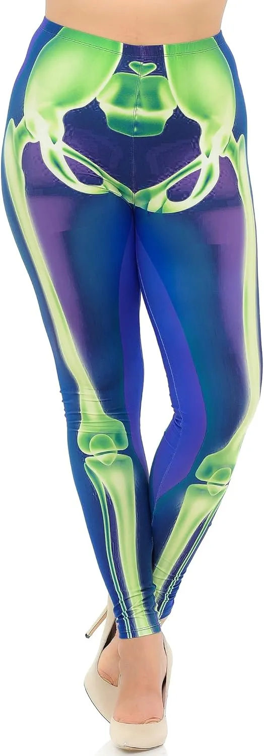 Extra Plus Size - Creamy Soft Premium Women's Laser Printed Skin Smoothing Leggings - 3X - 4X - 5X