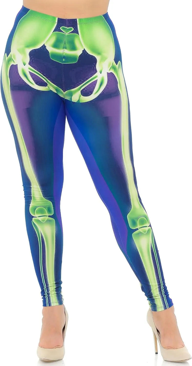 Extra Plus Size - Creamy Soft Premium Women's Laser Printed Skin Smoothing Leggings - 3X - 4X - 5X