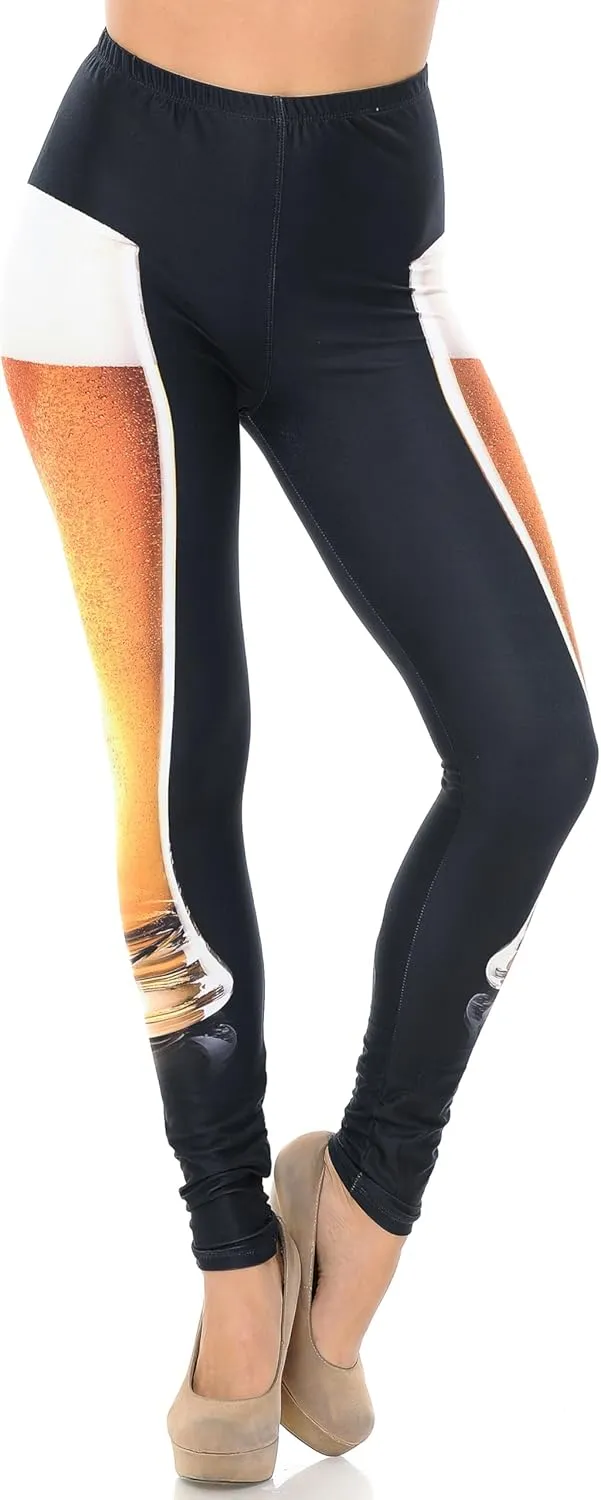Extra Plus Size - Creamy Soft Premium Women's Laser Printed Skin Smoothing Leggings - 3X - 4X - 5X