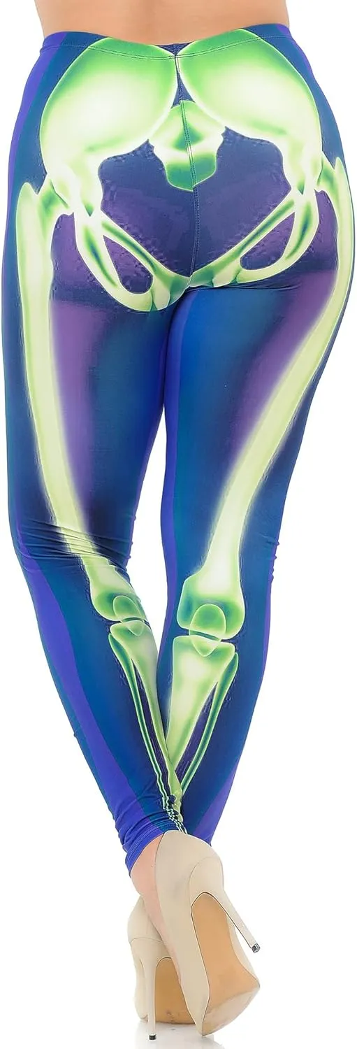 Extra Plus Size - Creamy Soft Premium Women's Laser Printed Skin Smoothing Leggings - 3X - 4X - 5X