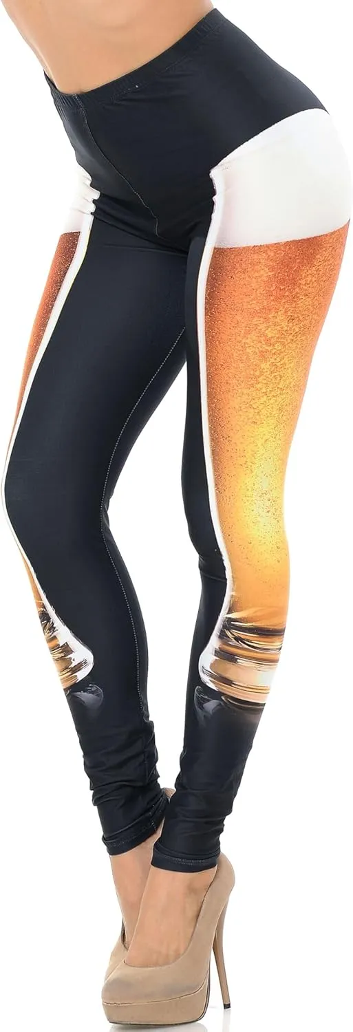 Extra Plus Size - Creamy Soft Premium Women's Laser Printed Skin Smoothing Leggings - 3X - 4X - 5X