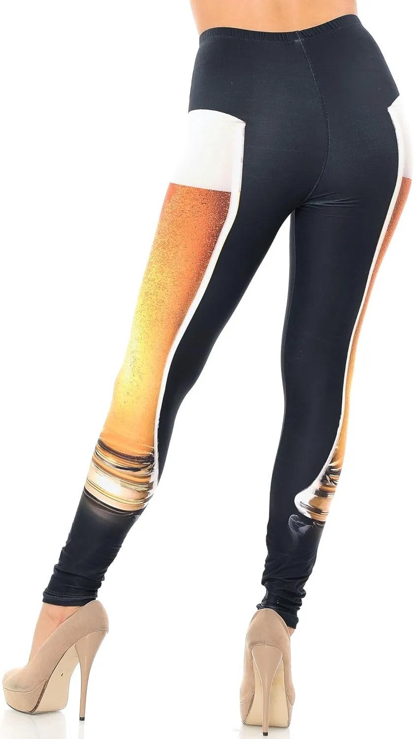 Extra Plus Size - Creamy Soft Premium Women's Laser Printed Skin Smoothing Leggings - 3X - 4X - 5X