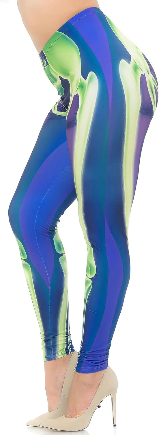 Extra Plus Size - Creamy Soft Premium Women's Laser Printed Skin Smoothing Leggings - 3X - 4X - 5X