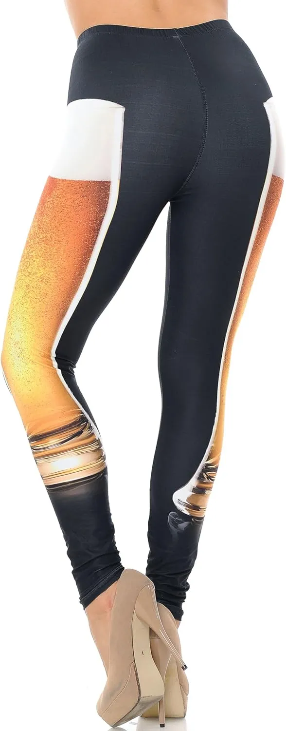 Extra Plus Size - Creamy Soft Premium Women's Laser Printed Skin Smoothing Leggings - 3X - 4X - 5X