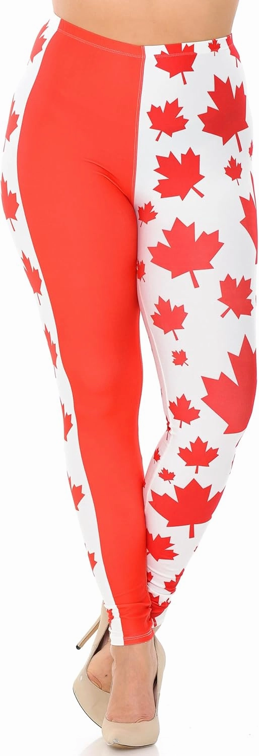 Extra Plus Size - Creamy Soft Premium Women's Laser Printed Skin Smoothing Leggings - 3X - 4X - 5X