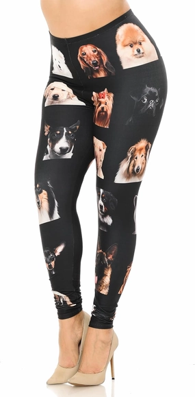 Extra Plus Size - Creamy Soft Premium Women's Laser Printed Skin Smoothing Leggings - 3X - 4X - 5X