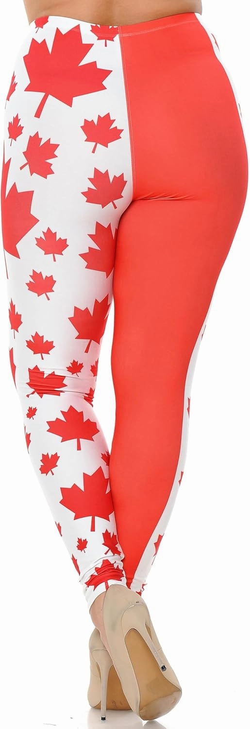 Extra Plus Size - Creamy Soft Premium Women's Laser Printed Skin Smoothing Leggings - 3X - 4X - 5X