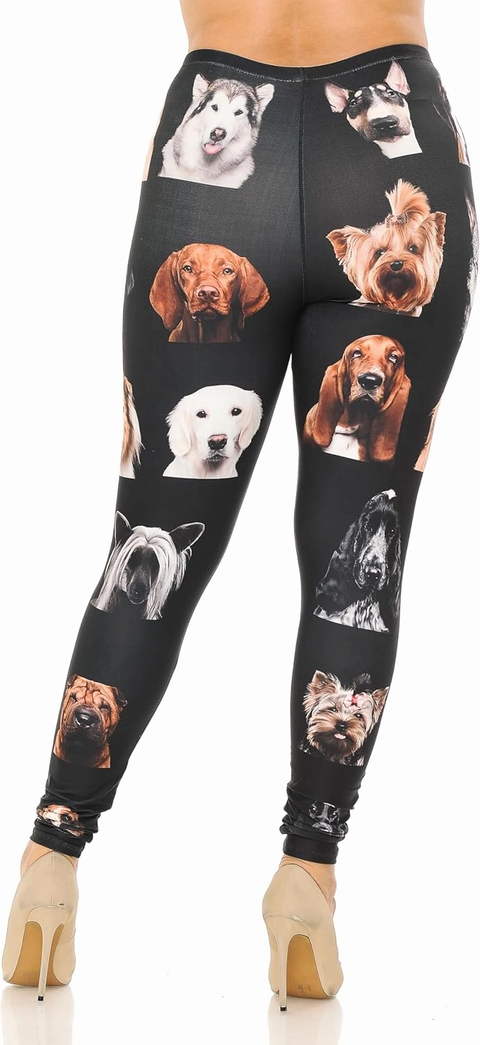 Extra Plus Size - Creamy Soft Premium Women's Laser Printed Skin Smoothing Leggings - 3X - 4X - 5X