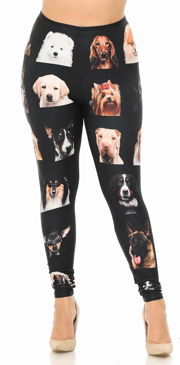 Extra Plus Size - Creamy Soft Premium Women's Laser Printed Skin Smoothing Leggings - 3X - 4X - 5X