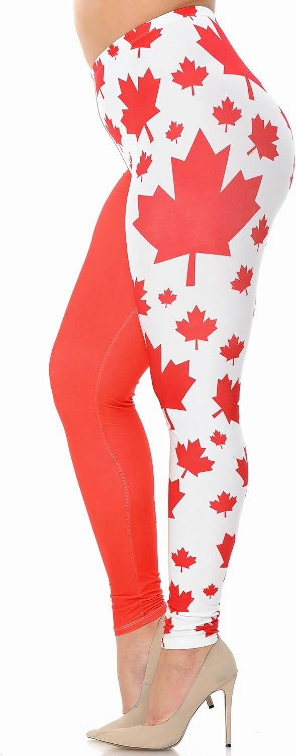 Extra Plus Size - Creamy Soft Premium Women's Laser Printed Skin Smoothing Leggings - 3X - 4X - 5X